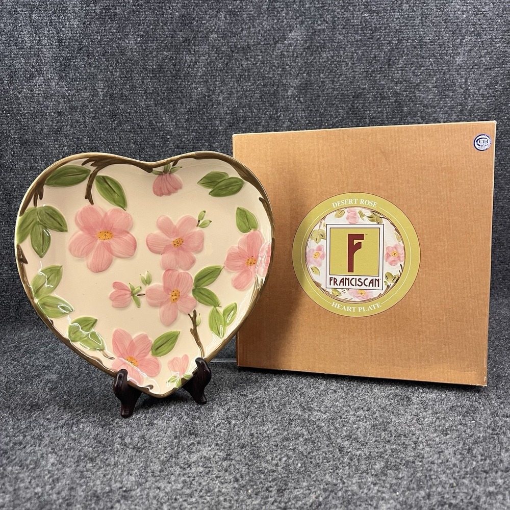 Franciscan Desert Rose (China) Heart Plate 9" x 8.5" New In Box